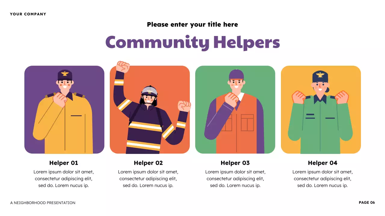 Orange and Purple Illustrative Neighborhood Presentation