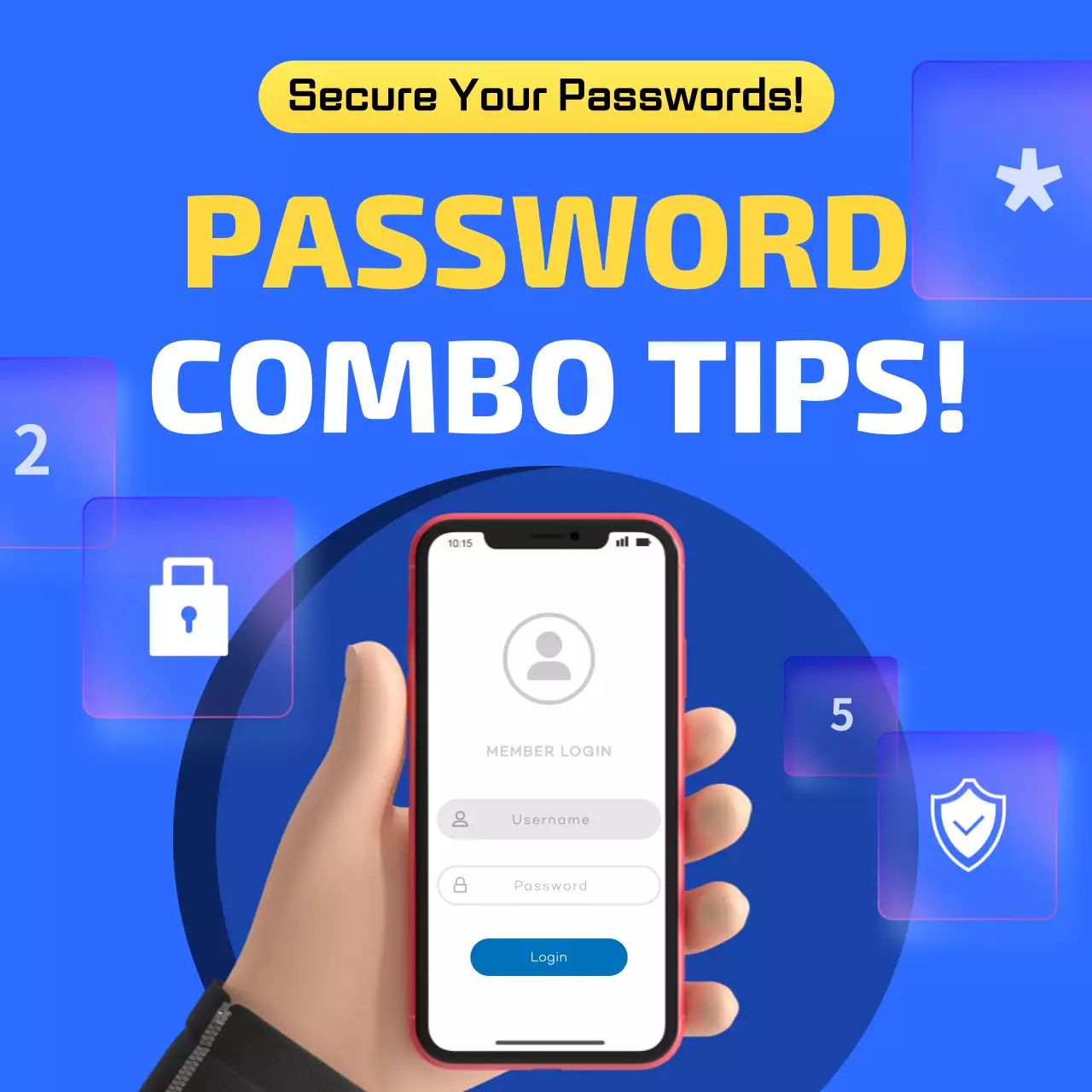 Blue Modern Password Guide Instagram Carousel