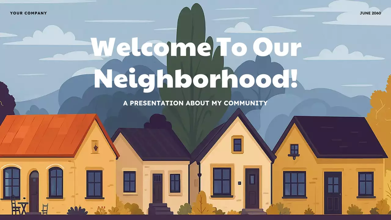Orange and Purple Illustrative Neighborhood Presentation