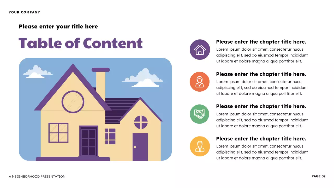 Orange and Purple Illustrative Neighborhood Presentation