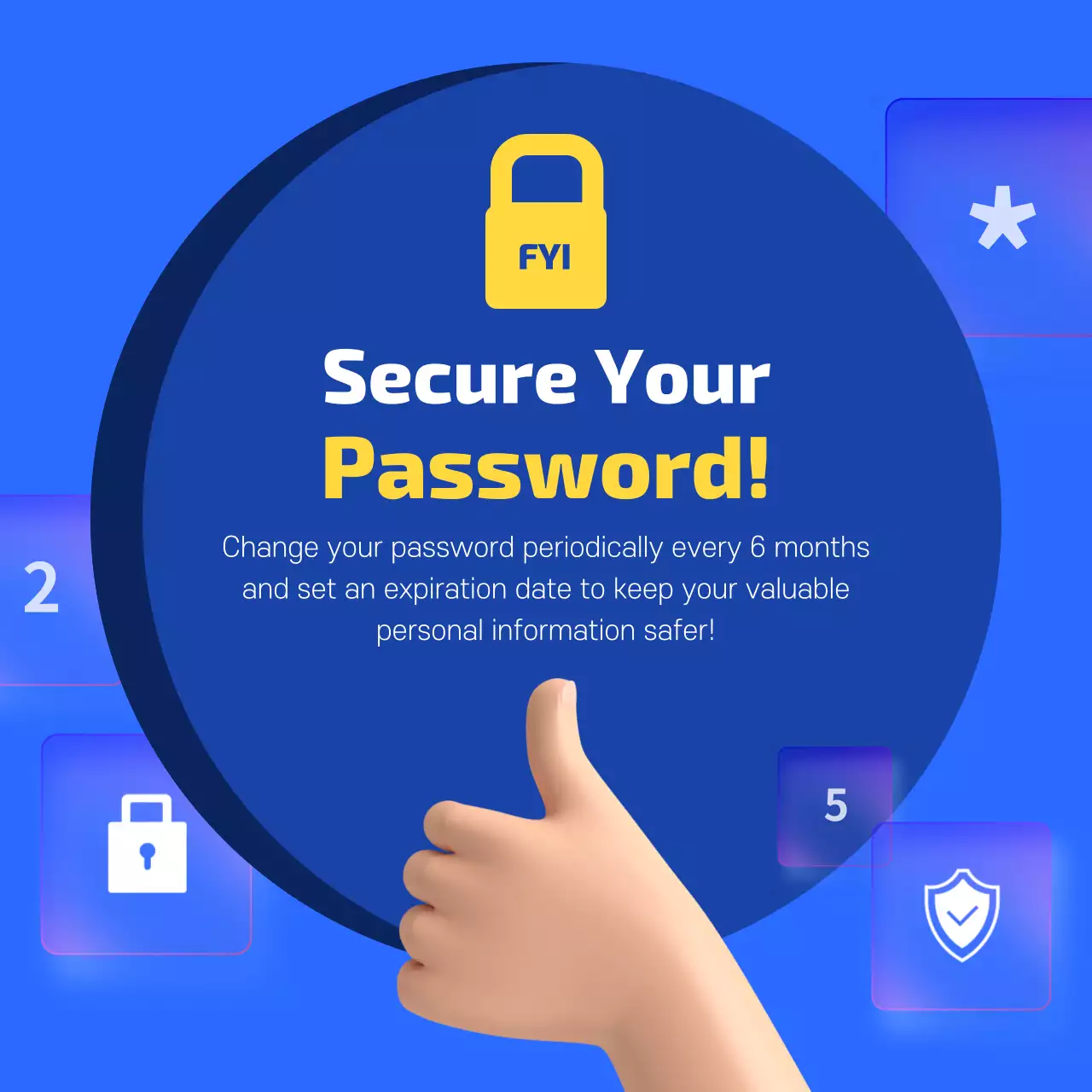 Blue Modern Password Guide Instagram Carousel