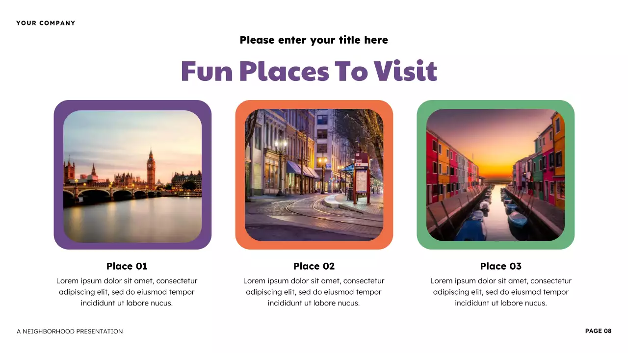 Orange and Purple Illustrative Neighborhood Presentation