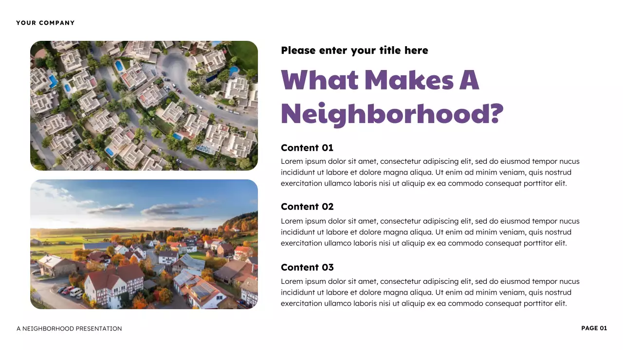 Orange and Purple Illustrative Neighborhood Presentation