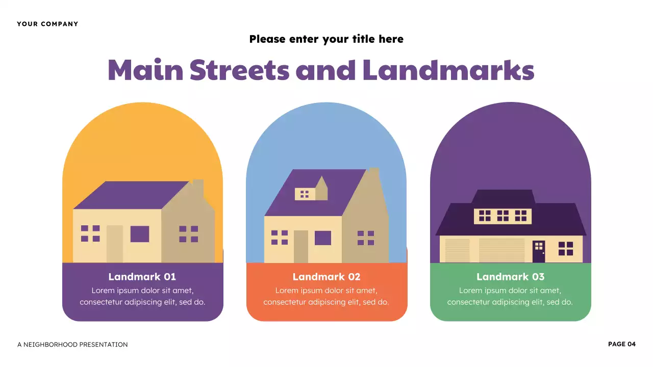 Orange and Purple Illustrative Neighborhood Presentation