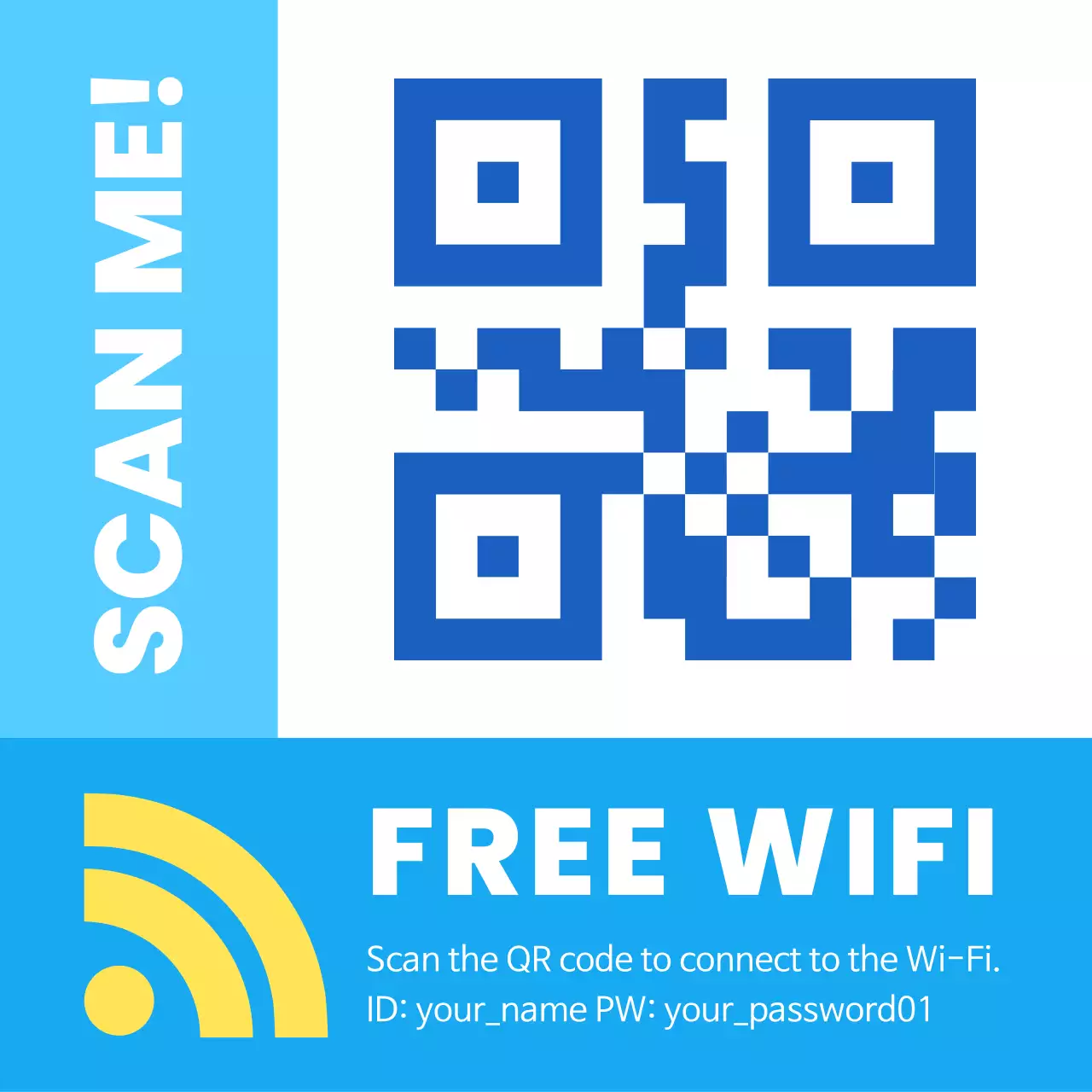 Blue Modern Wifi Announcement Social Media Post