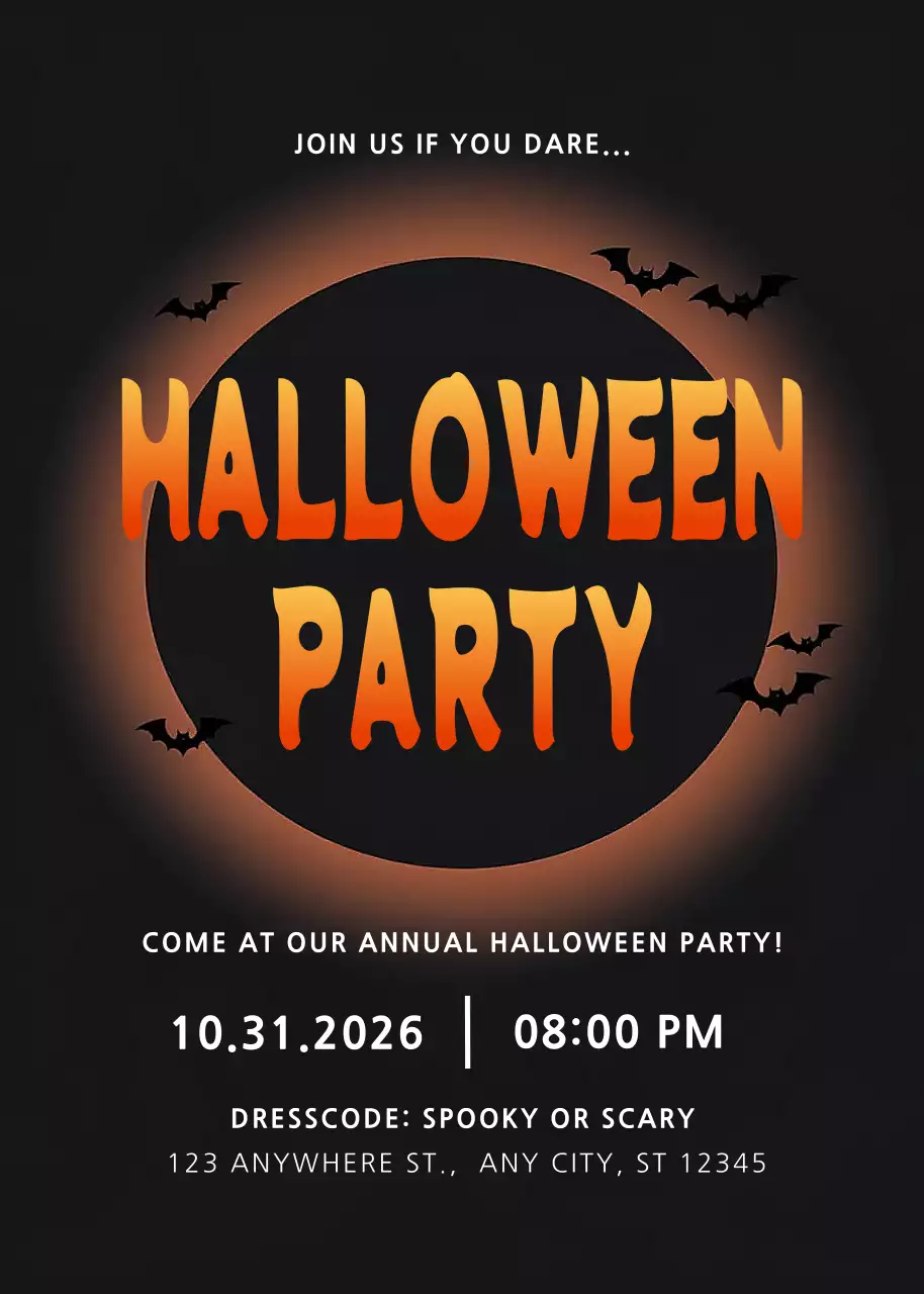 Orange Gothic Halloween Invitation