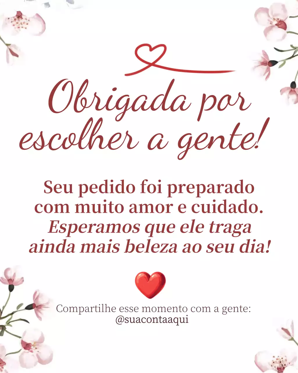 Postagem no Instagram com cartão de gratidão elegante rosa