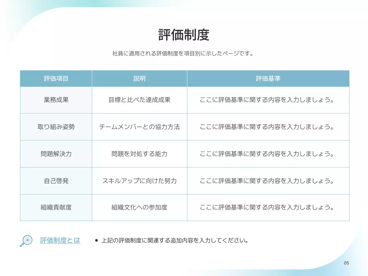 水色 シンプル ビジネス マニュアル プレゼンテーション