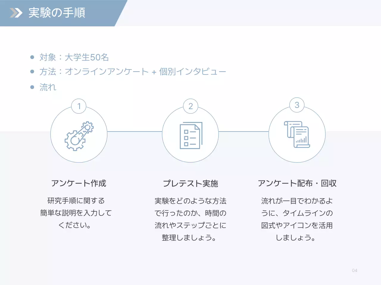 水色 シンプル 研究 プレゼンテーション