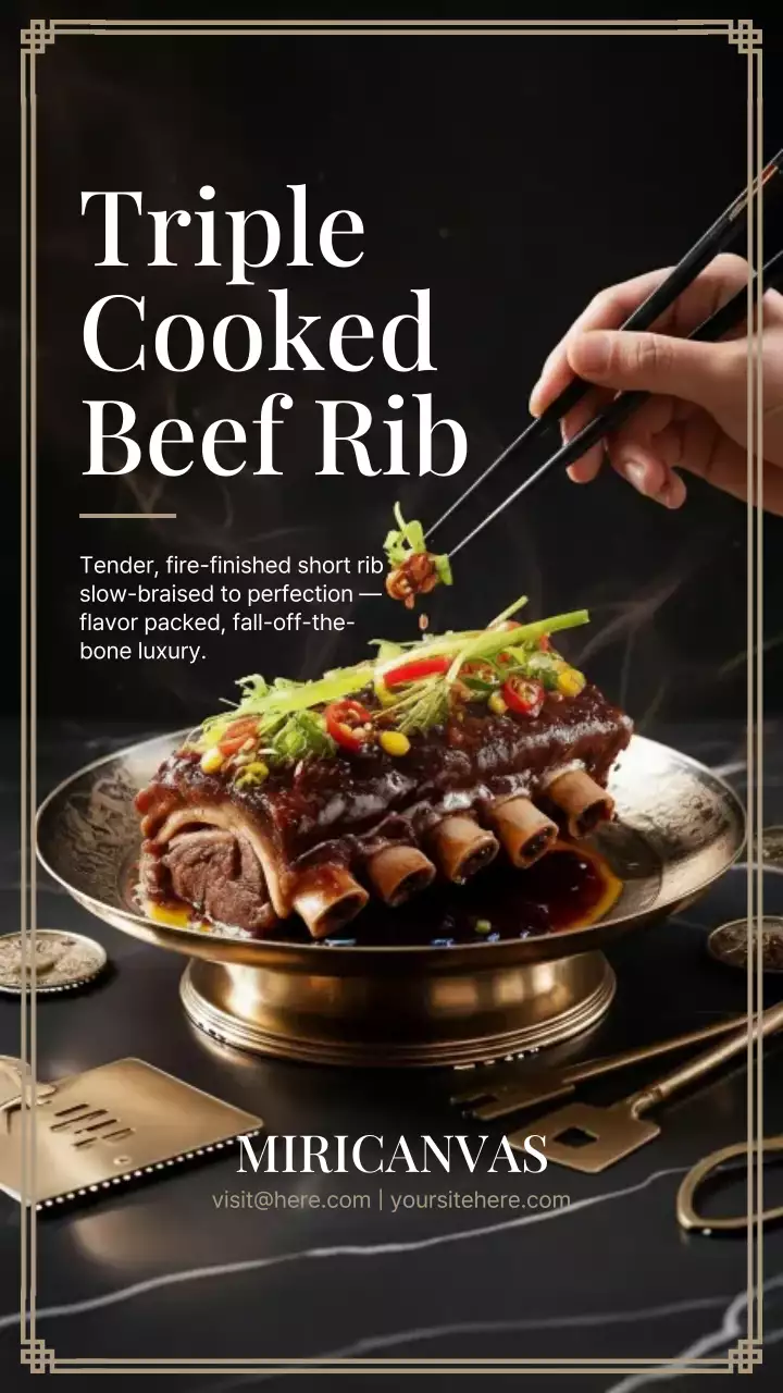 Black Elegant Beef Menu Instagram Story