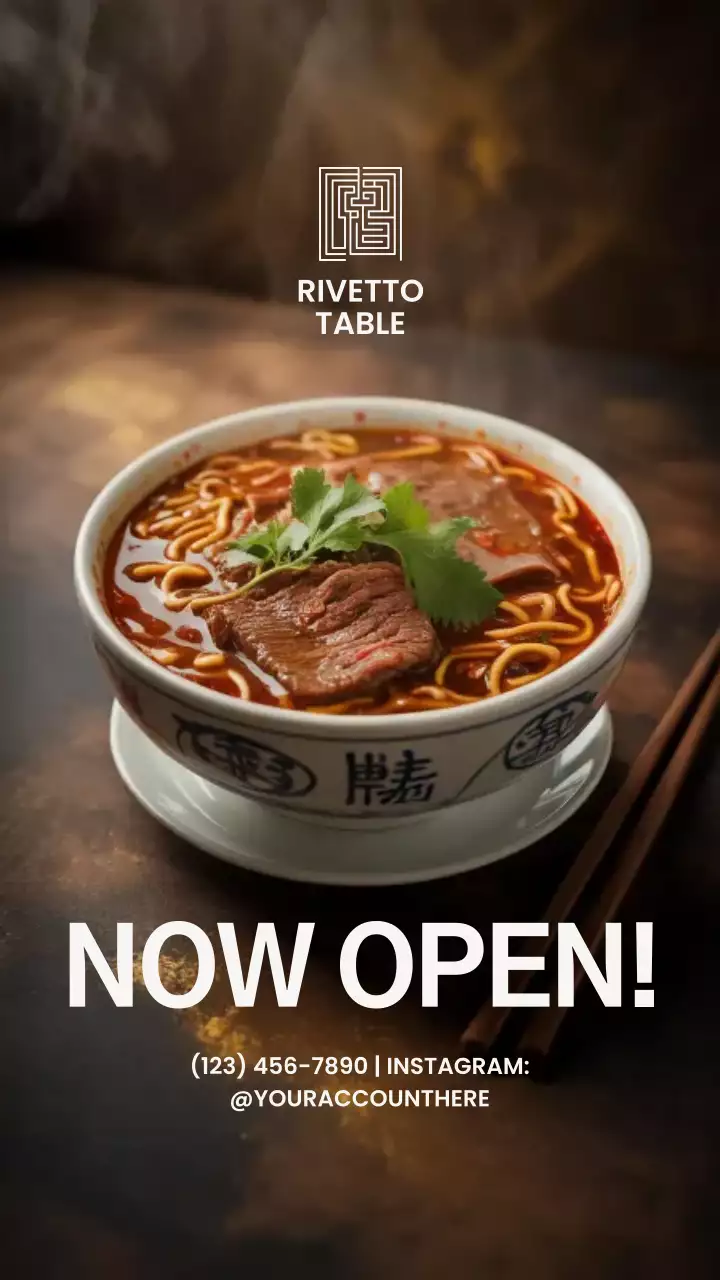 História do Instagram sobre anúncio de macarrão tradicional marrom