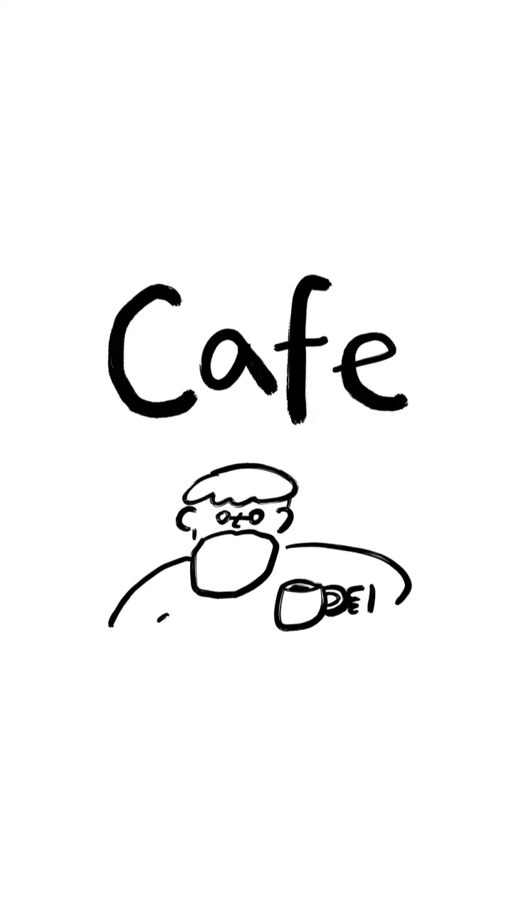 검정 심플 카페 로고