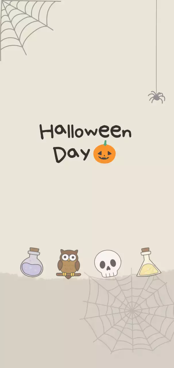 베이지색상의 심플한 할로윈 폰꾸미기