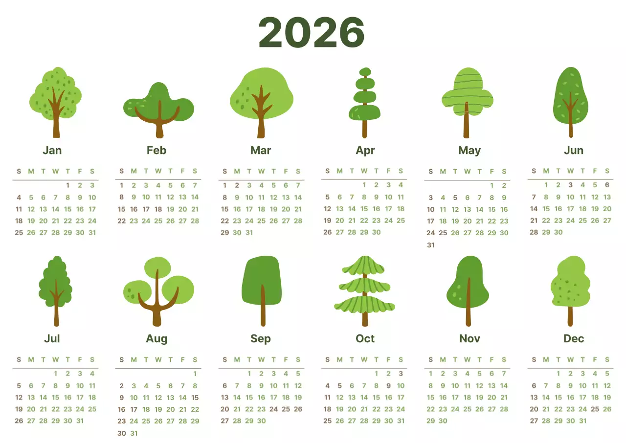 초록색의 모던한 힐링 가든 인쇄 매체