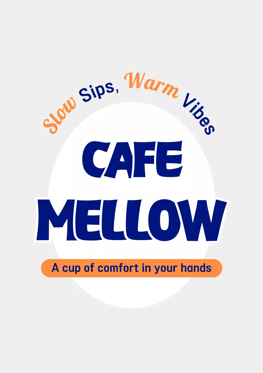 ネイビー シンプル カフェ ステッカー テキスト