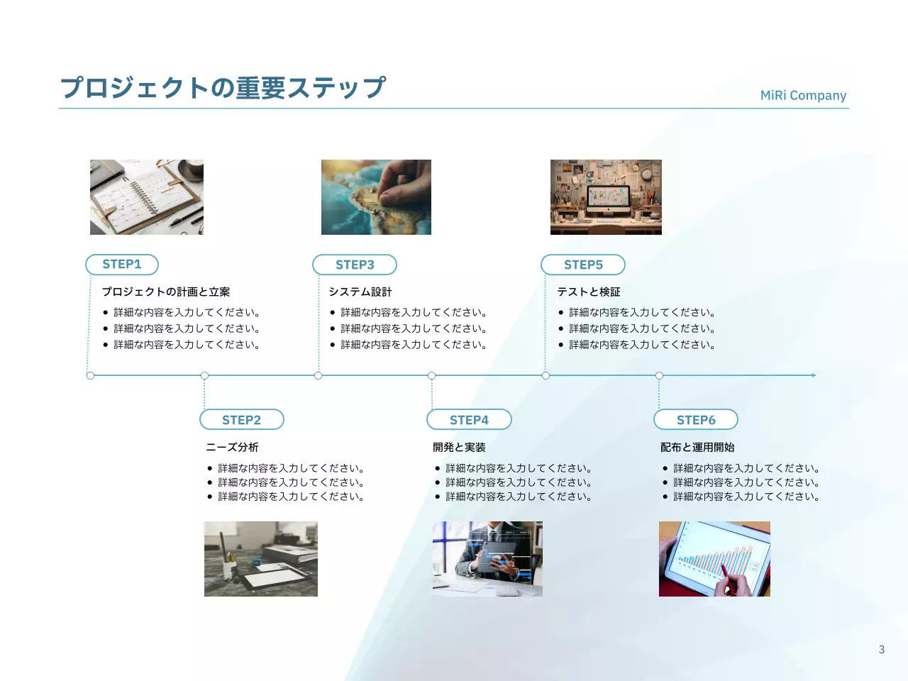 青 シンプル 業務手順書 マニュアル プレゼンテーション