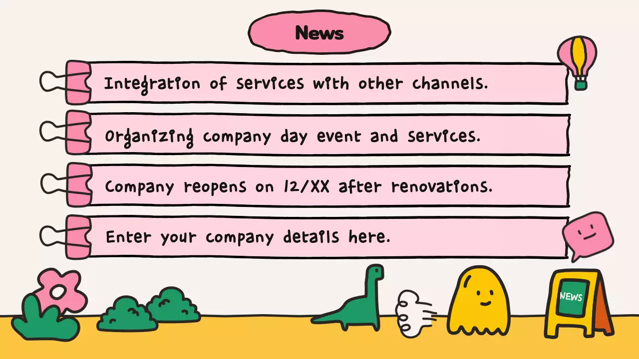 Yellow Playful 회사 뉴스레터 프레젠테이션