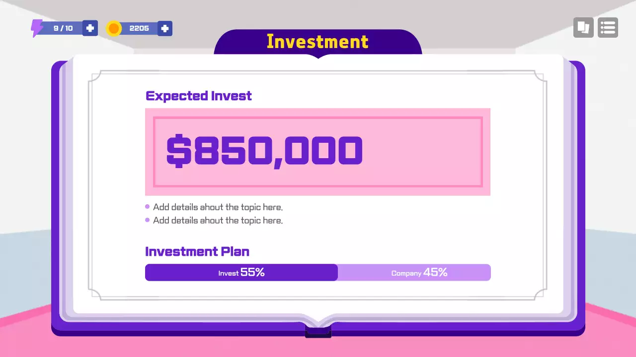 Purple Modern Investor Plan Document Presentation