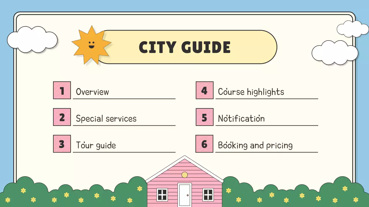 블루 심플 시티 가이드 프레젠테이션