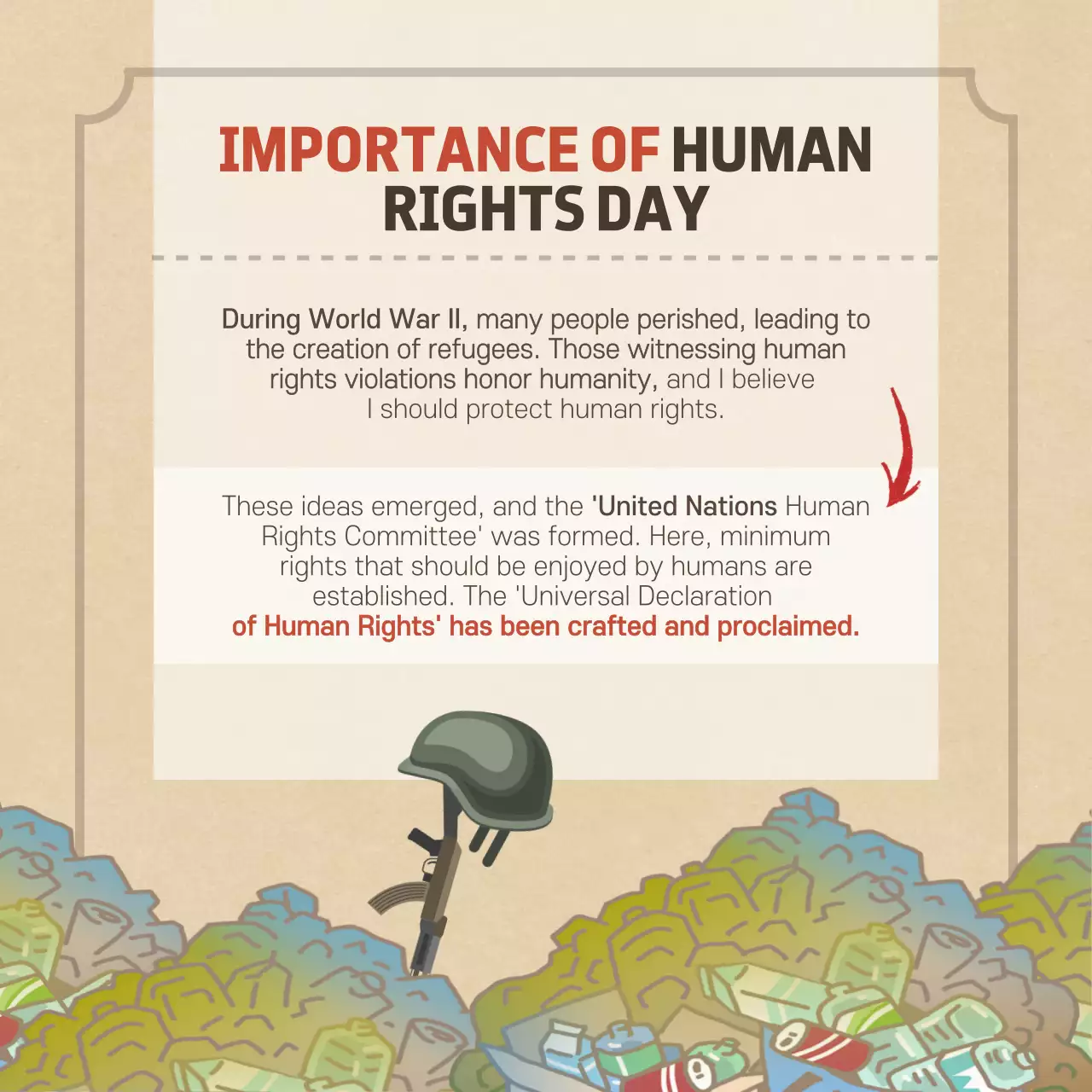 Beige Minimal Human Rights Announcement Instagram Carousel