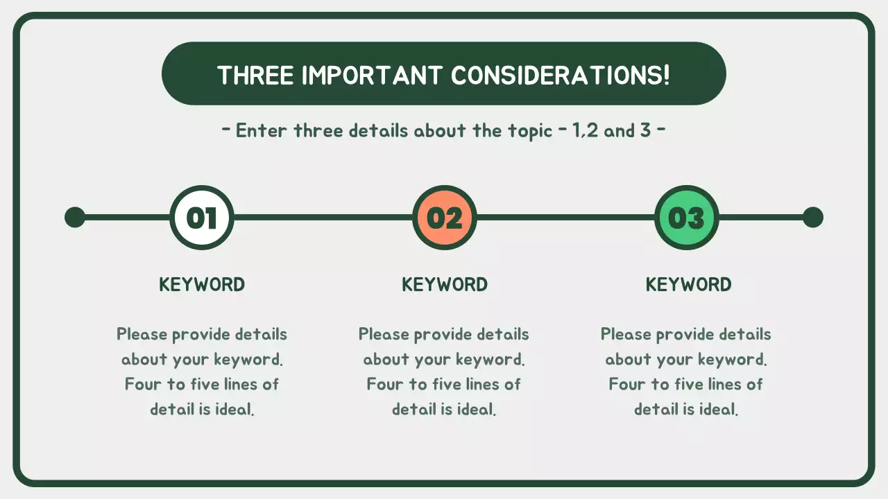 Cute green TIMELINE infographic