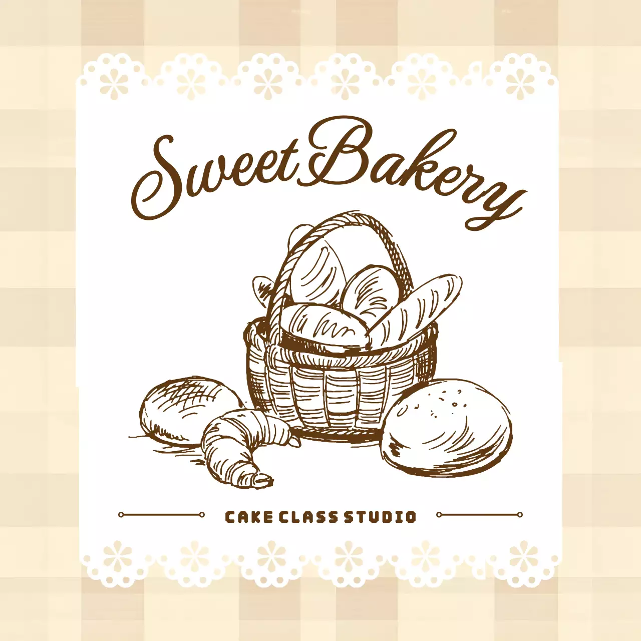 베이지 빈티지 베이커리 광고