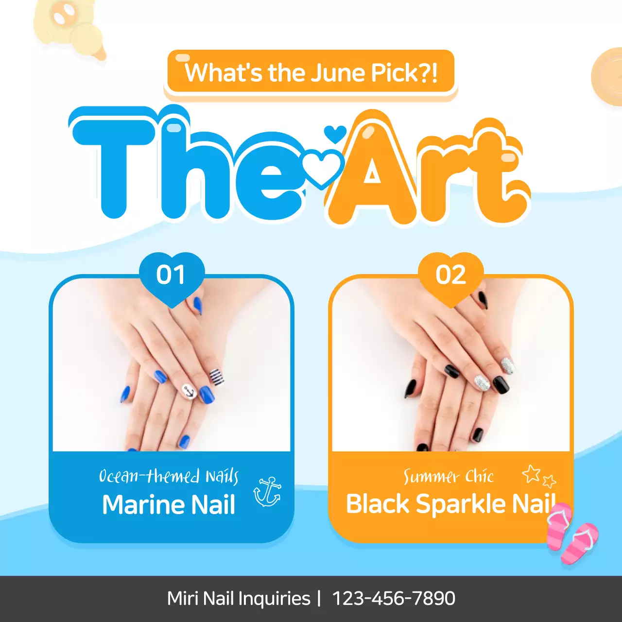 Blue Trendy Nail Promotion Instagram Post