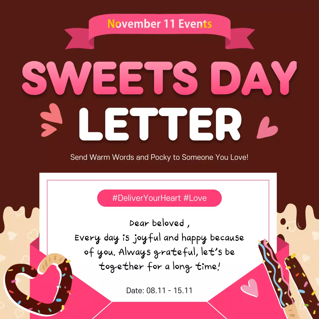 pink playful love invitation