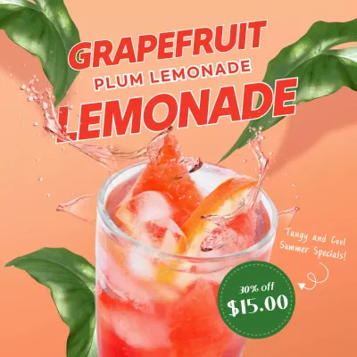 Orange Trendy Lemonade Promotion Instagram Post