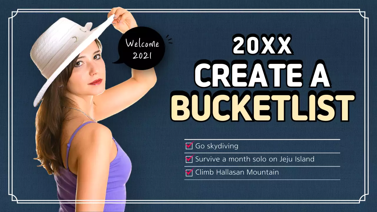 Navy Trendy Bucketlist Planner YouTube Thumbnail