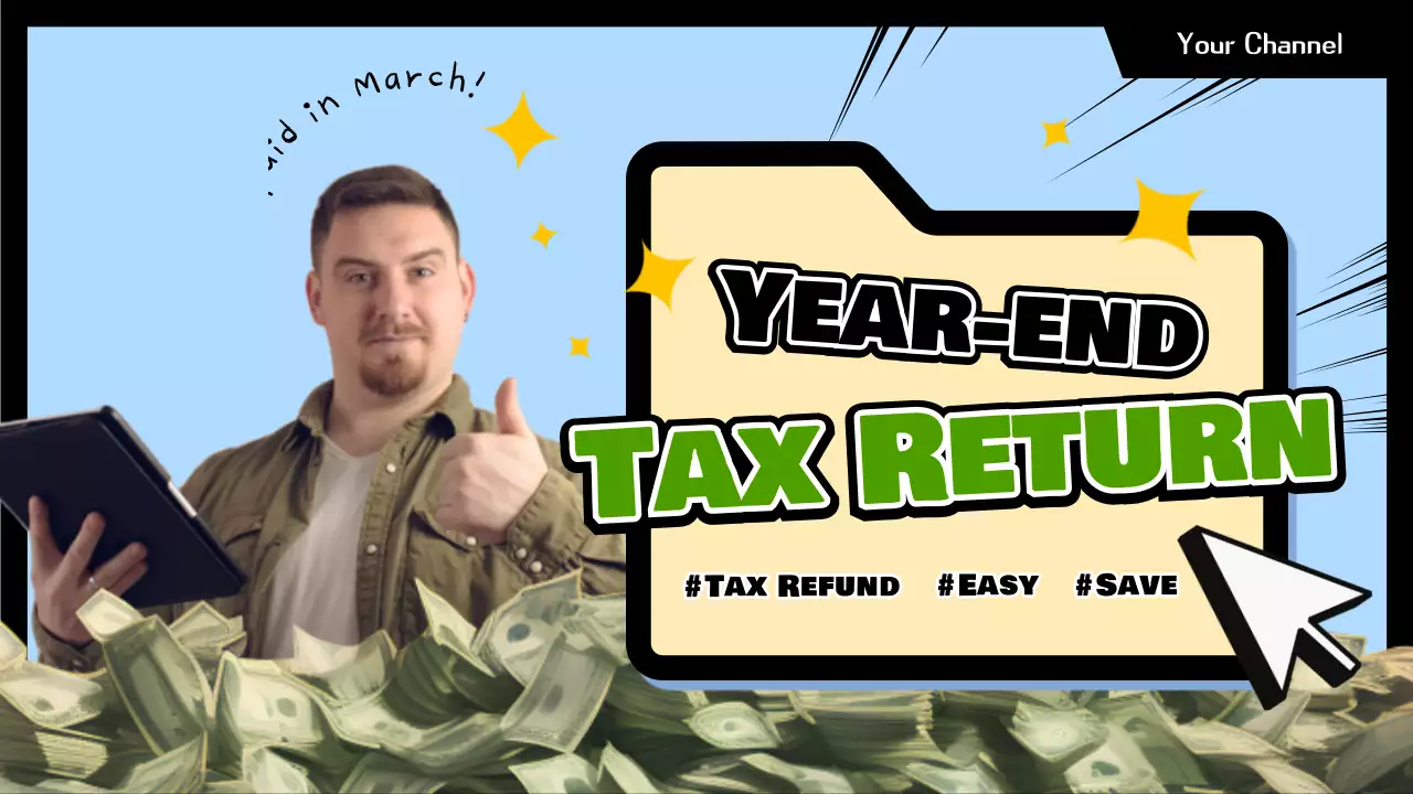Blue Trendy Tax Guide YouTube Thumbnail