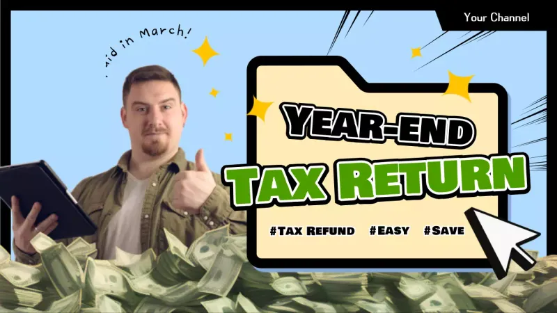 Blue Trendy Tax Guide YouTube Thumbnail