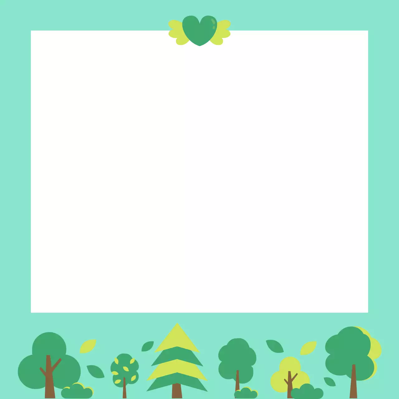 민트 아기자기한 나무 포토프레임