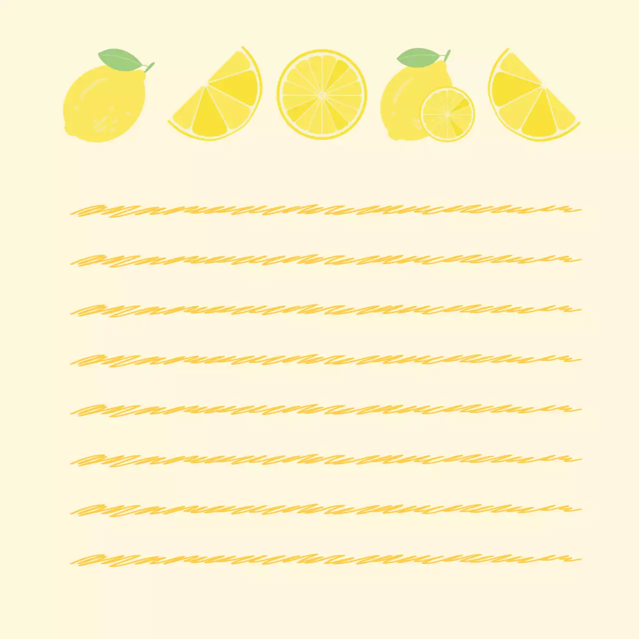 베이지 상큼 레몬 심플 문구 메모지