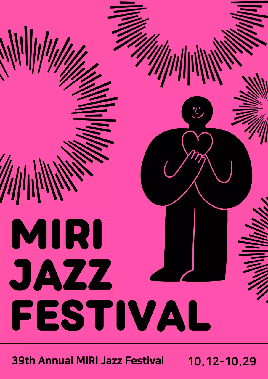 Pink Abstract Festival Announcement Poster