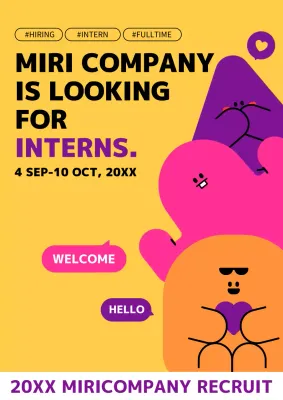 Yellow Trendy Internship Recruitment Poster