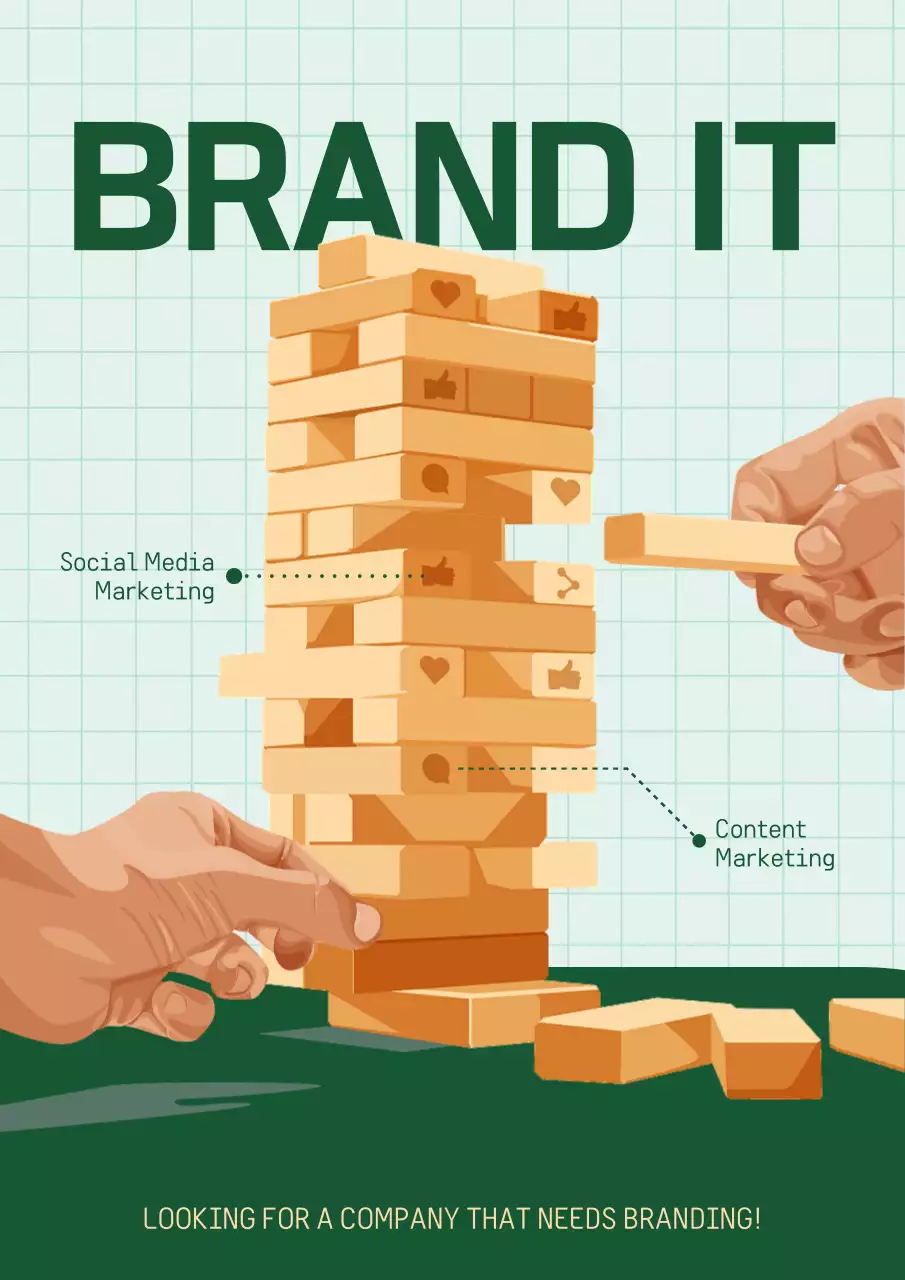 베이지 모던 브랜딩 홍보 포스터