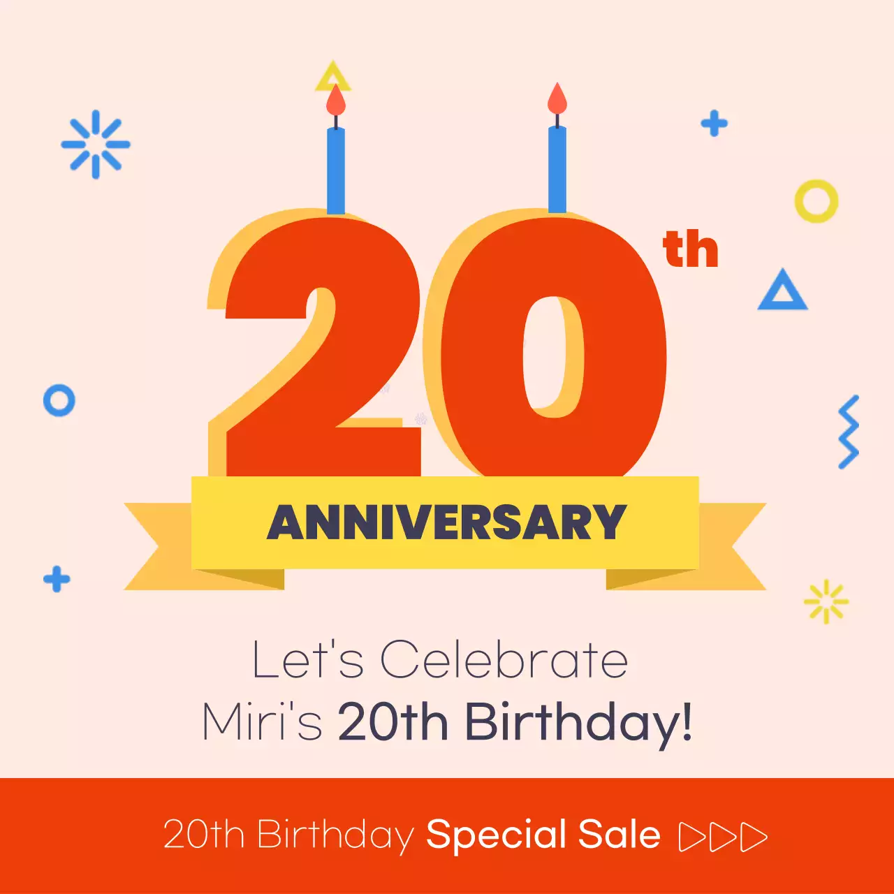 레드 트렌디 기념일 프로모션 소셜 미디어 게시물