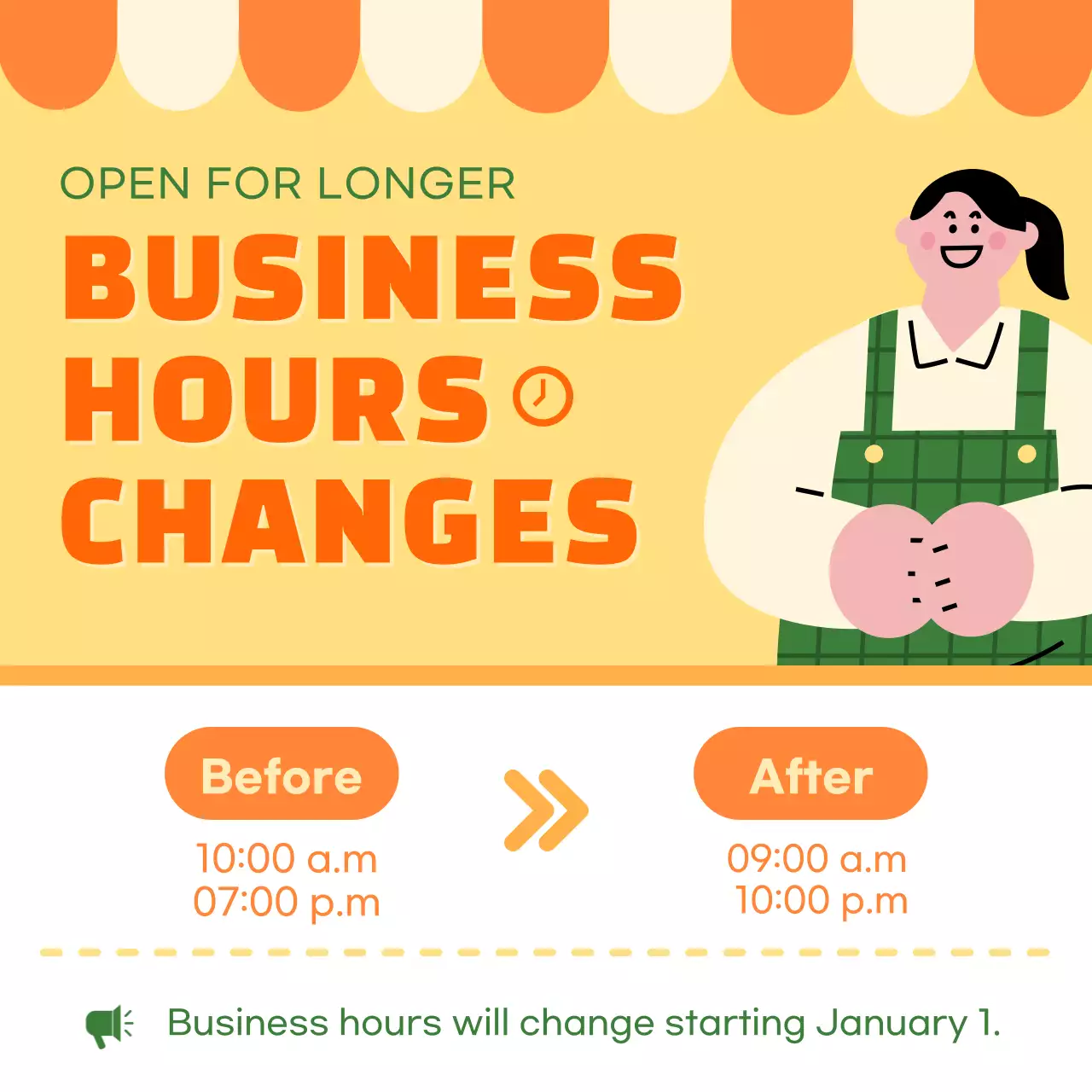 Orange Simple Business Announcement Social Media Post