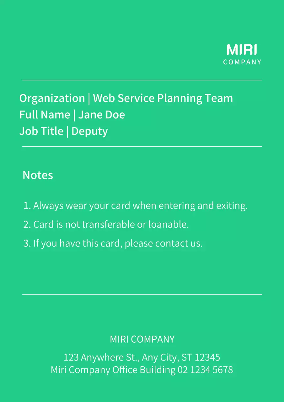 Green Modern Business Card Poster