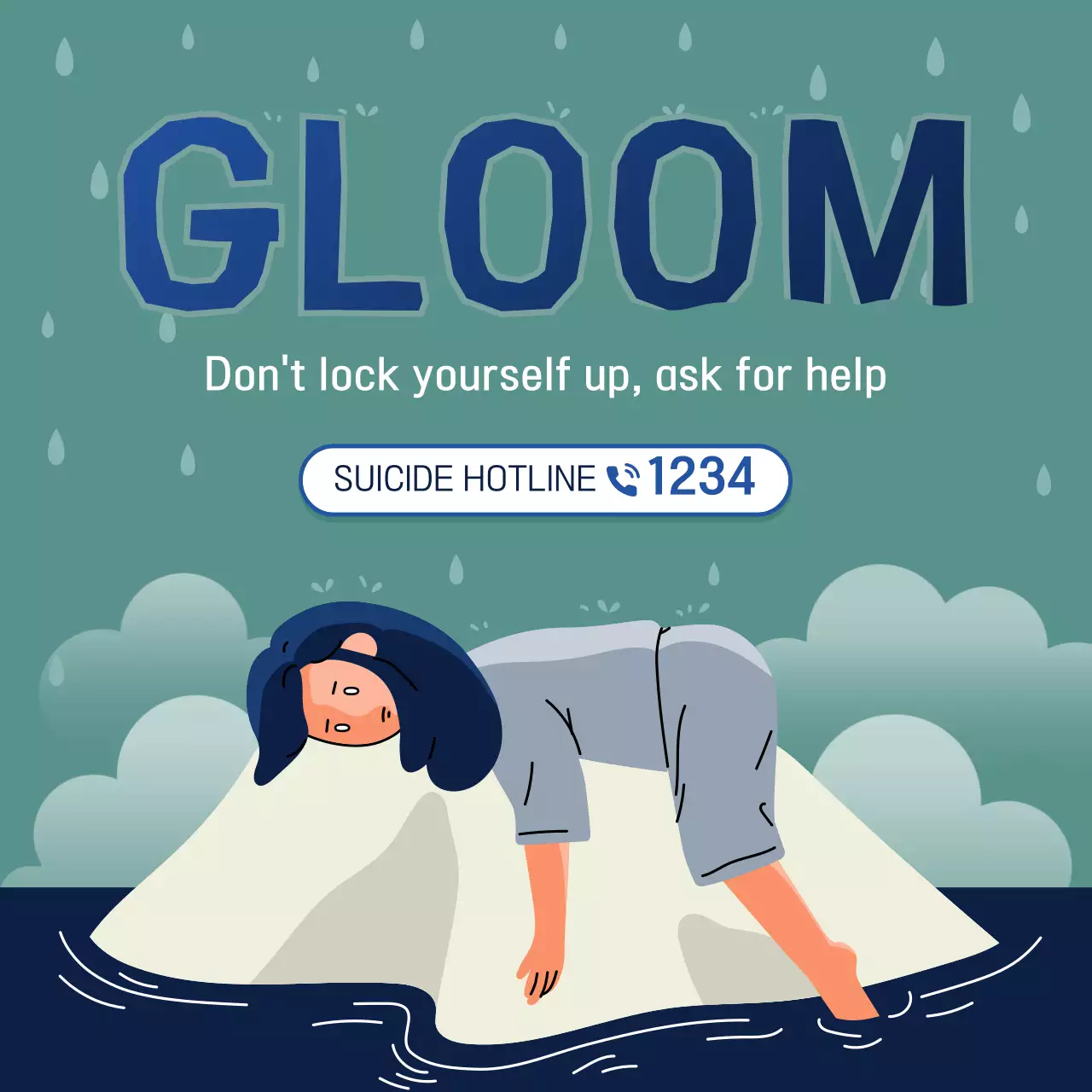 Green Minimal Mental Health Announcement Social Media Post