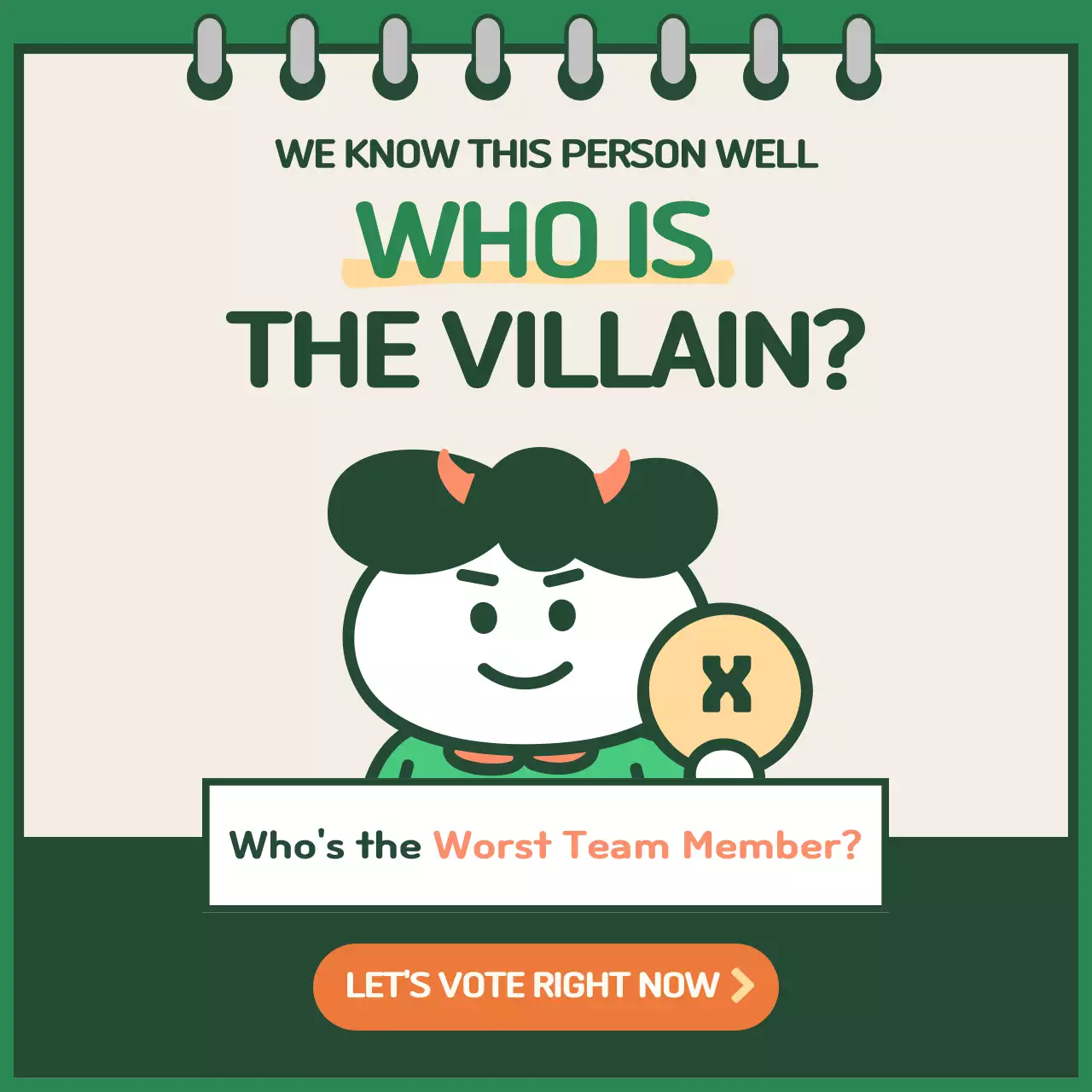 Green Comic Villain Poll Social Media Post