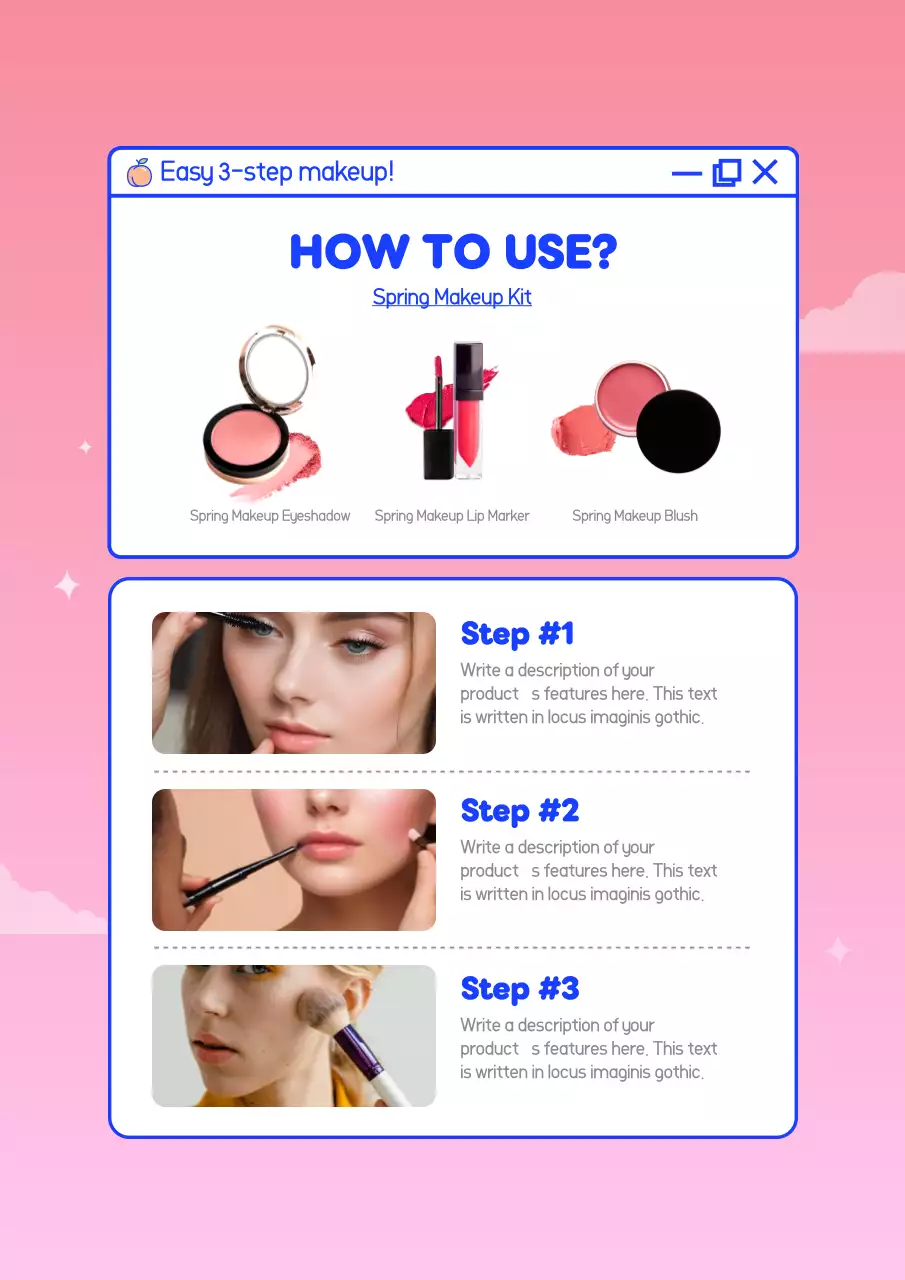 Poster Promosi Rias Wajah Trendi Warna Pink