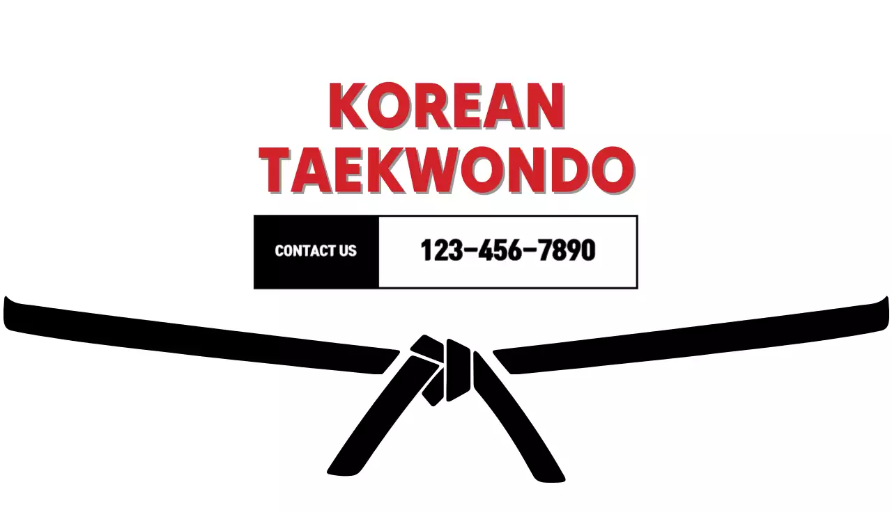 Red Minimal Taekwondo Advertisement Business Card