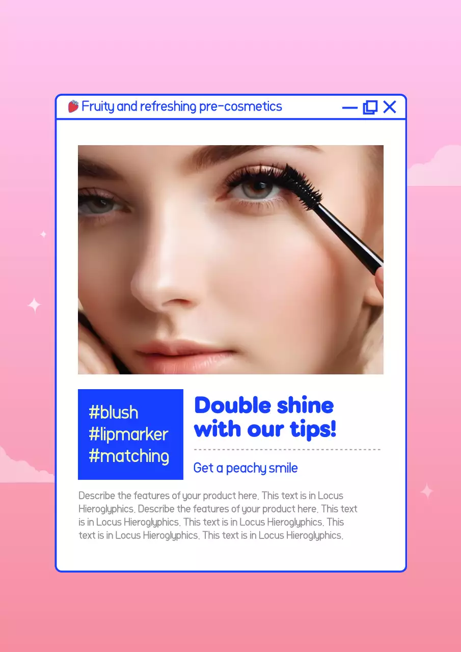 Poster Promosi Rias Wajah Trendi Warna Pink