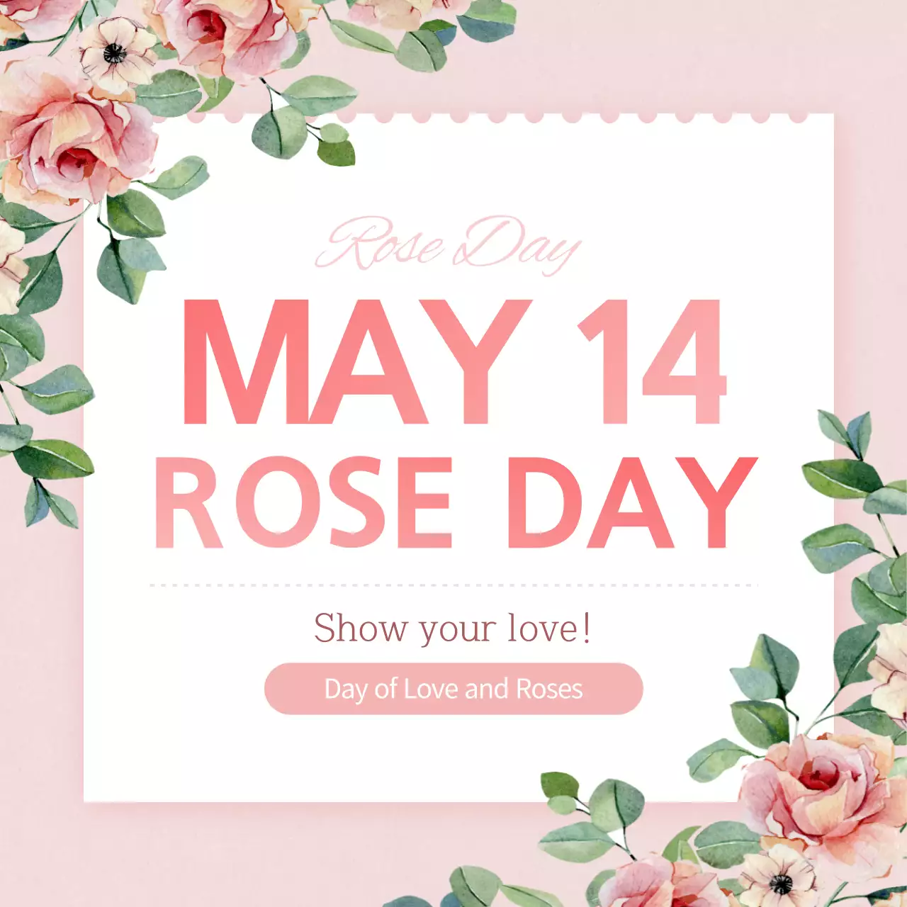 Pink Floral Love Promotion Social Media Post