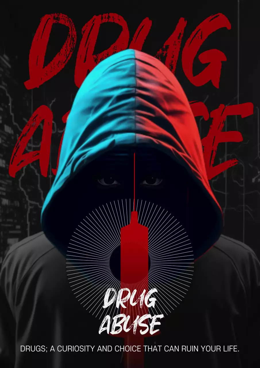 Red Modern Drug Awareness Poster