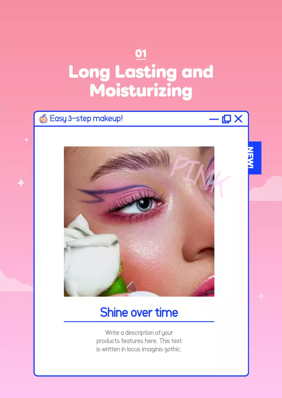 Poster Promosi Rias Wajah Trendi Warna Pink