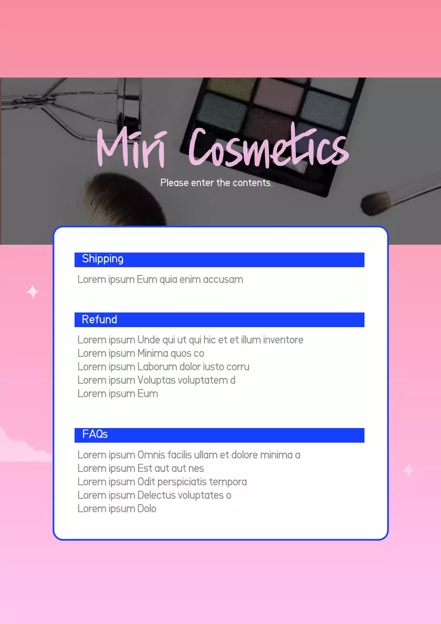 Poster Promosi Rias Wajah Trendi Warna Pink