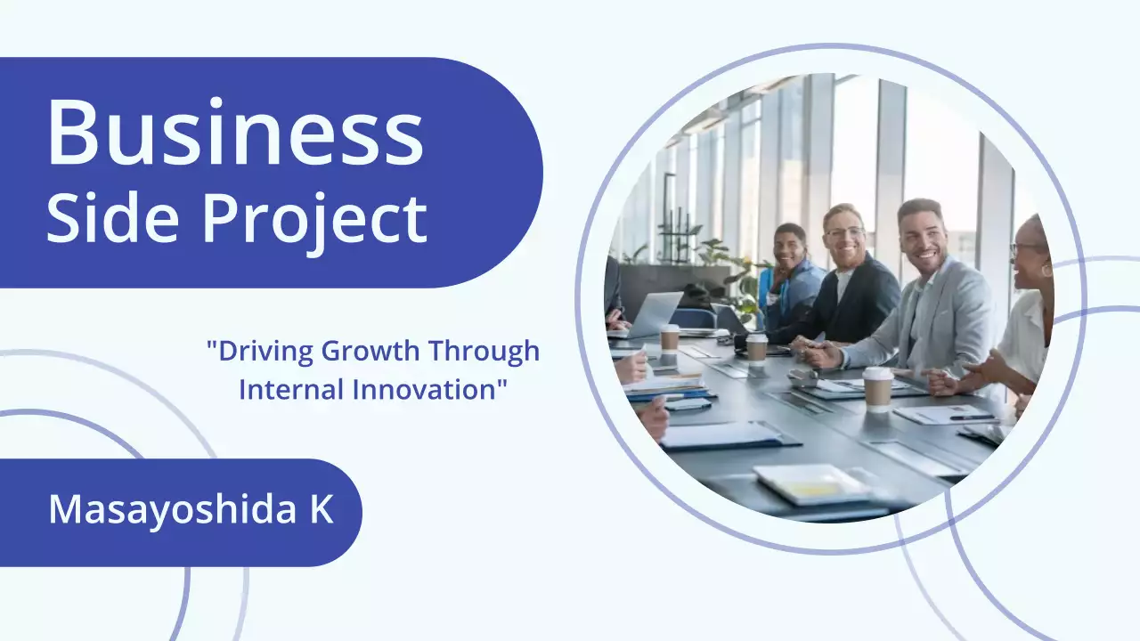 blue modern business side project presentation